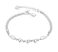 Bracelet Réglable Lady Bracelet Femme Argent Sterling 925 Charme Amour Coeur Ailes Bracelet Manchette Bracelet Bijoux Supérieur et Créatif Durable