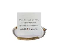 Bracelet « Remember Who The F You Are », « Don't Let The Hard Days Win » | Écharpe réglable en acier inoxydable avec inscription « To My Daughter/Best Friend »