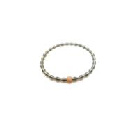 Bracelet Ressort Acier Boule Paillette Rosé