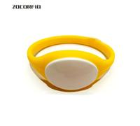 Bracelet RFID réinscriptible en Silicone,copie de carte vierge dans la carte de contrôle d'accès 125KHZ T5577/EM4305 - Type Yellow