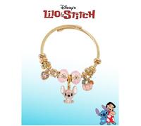 Bracelet rigide dor avec pendentif Angel Bijou fantaisie Disney femme avec charms roses