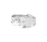 Bracelet rigide Uno de 50 plaqué argent avec un motif de vagues superposées créatif