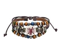 Bracelet Rose Bracelet Poignet Anneaux en cuir artificiel sont le cadeau parfait pour les amis, les copines, les copains et les camarades de classe Pour Empilable Bracelet Bracelet De (H, One Size)