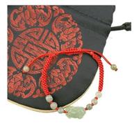Bracelet Rouge - Pixiu En Jade Vert - Feng Shui Richesse Et Protection