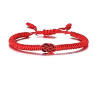 Bracelet rouge porte-bonheur pour la chance et la protection de la kabbale, contre le mauvais œil, fait à la main pour femme et homme (nœud magique), 24 centimeters, Corde