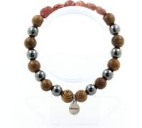 Bracelet rubis brésilien + perles d'hématite + bois de 8 mm