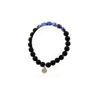 Bracelet Rubis du Brésil + Perles Lave de 8 mm Longueur 19-20 cm Rouge et Noir TRENDYFLAIR