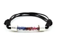 Bracelet Rubis + Saphir Brut. Couleur Noir.