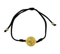 Bracelet Saint Benoît | Cordon réglable avec médaille de Saint Ben | Saint patron des étudiants et de l'Europe | Cadeau catholique pour première communion ou confirmation, Métal, Sans pierre précieuse