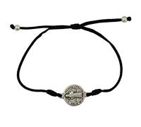 Bracelet Saint Benoît | Cordon réglable avec médaille de Saint Ben | Saint patron des étudiants et de l'Europe | Cadeau catholique pour première communion ou confirmation, Métal, Sans pierre précieuse