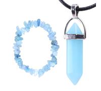 Bracelet Saphir 1 Pièce Et Collier Lumineux 1 Pièce, Bracelet Cristal Irrégulier, Bijoux Élés Et Simples, Bijoux pour Femme