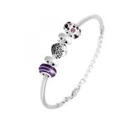 Bracelet - SC Crystal - Violet - Acier inoxydable - 18 cm - Charms en verre décoré