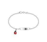 Bracelet Scout ID en argent massif 925 rhodié 1 coccinelle émaillée rouge