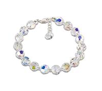 Bracelet SD - Joli - Scintillant - En perles de cristal Swarovski® - 8 mm - Couleur Crystal - Aurore - Boréale