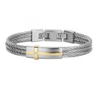 Bracelet semi-rigide Cesar en Acier 316L avec diamant blanc - Phebus Homme