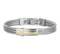 Bracelet semi-rigide Cesar en Acier 316L avec diamant blanc - Phebus Homme