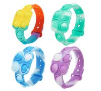 Bracelet Sensoriel En Silicone, Push Bubble, Teinture, Amusant, Soulagement De L'anxiété, Autisme, Jouets À Main, Bracelet Décoratif