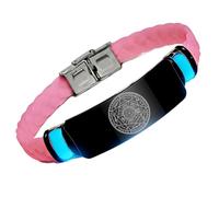 Bracelet Sept Archanges Phosphorescent en Silicone - Sceau Sacré de Protection Archange 24h/24 et 7j/7 Dieu Guidance Spirituelle Kabbale Angelic Talisman Bijoux, Silicone, Acier inoxydable.
