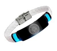 Bracelet Sept Archanges Phosphorescent en Silicone - Sceau Sacré de Protection Archange 24h/24 et 7j/7 Dieu Guidance Spirituelle Kabbale Angelic Talisman Bijoux, Silicone, Acier inoxydable.