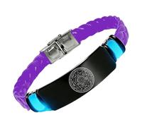 Bracelet Sept Archanges Phosphorescent en Silicone - Sceau Sacré de Protection Archange 24h/24 et 7j/7 Dieu Guidance Spirituelle Kabbale Angelic Talisman Bijoux, Silicone, Acier inoxydable.