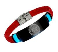 Bracelet Sept Archanges Phosphorescent en Silicone - Sceau Sacré de Protection Archange 24h/24 et 7j/7 Dieu Guidance Spirituelle Kabbale Angelic Talisman Bijoux, Silicone, Acier inoxydable.