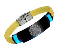 Bracelet Sept Archanges Phosphorescent en Silicone - Sceau Sacré de Protection Archange 24h/24 et 7j/7 Dieu Guidance Spirituelle Kabbale Angelic Talisman Bijoux, Silicone, Acier inoxydable.