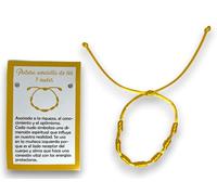 Bracelet sept nœuds corde jaune - Prospérité, abondance et fortune