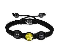 Bracelet Shamballa Original Sterlinx Avec 1 Boule Pailletée Jaune Shs11y