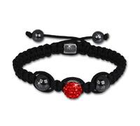 Bracelet Shamballa Original Sterlinx Avec 1 Boule Rouge Pailletée Shs11r