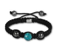Bracelet Shamballa Original Sterlinx Avec 1 Boule Turquoise Pailletée Shs11t
