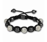 Bracelet Shamballa Original Sterlinx Avec 5 Boules Blanches Pailletées Shs51w