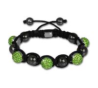 Bracelet Shamballa Original Sterlinx Avec 5 Boules Pailletées Vert Clair Shs51l