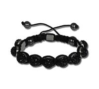 Bracelet Shamballa Original Sterlinx Avec 9 Boules Noires Pailletées Shs90s