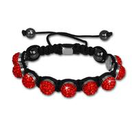Bracelet Shamballa Original Sterlinx Avec 9 Boules Pailletées Rouges Shs90r