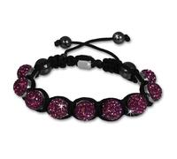 Bracelet Shamballa Original Sterlinx Avec 9 Boules Pailletées Violettes Shs90v