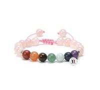 BRACELET SHAMBALLA Pierres Naturelles AJUSTABLE | EBOOK Offert | Fait Main | Bijoux Femme Homme | Bracelet pierre naturelle 7 CHAKRAS | TOUTES LES PIERRES DE NOS BRACELETS SONT NATURELLES (ROSE)