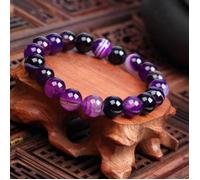 SHOP-STORY - Bracelet «Spiritualité» en Agates Violette
