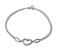 Bracelet Silberdream 19cm Argent Blanc Bracelet Femme Coeur Argent 925 Sda423w
