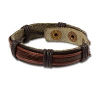 Bracelet Silberdream Cuir Homme Marron Noir - Cuir De Vachette Tannée - La0014