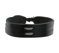 Bracelet Silberdream Cuir Homme Noir - Cuir De Vachette Tannée - Lap534s