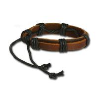 Bracelet Silberdream Marron Noir Cuir Homme - Cuir De Vachette Tannée - La0037b