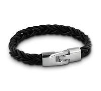 Bracelet Silberdream Noir Femme Homme Cuir - Cuir De Vachette Tannée - Lac786s