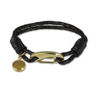 Bracelet Silberdream Noir Femme Homme Cuir - Cuir De Vachette Tannée - Lap514s