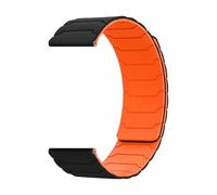 Bracelet Silicone 22mm pour Garmin Venu 4 45mm/Venu 3 45mm/Vivoactive 4 | Bracelet Magnétique de Remplacement pour Garmin Forerunner 570 47mm/265/255/Active/Huawei Watch GT 7 Pro 46mm, Noir-Orange