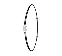 Bracelet - So Charm - Lettre K - Élastique noir - Cristaux SWAROVSKI - Ajustable