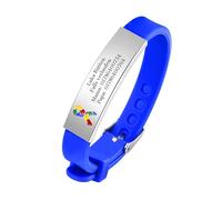 Bracelet SOS d'urgence pour Enfants - Bracelet d'identification avec gravure de nom et numéro de téléphone, bracelets anti-perte pour enfants autistes, bracelet médical d'urgence personnalisé pour