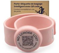 Bracelet SOS NoLongerLost, bracelet d'urgence intelligent avec code QR et notification GPS, étanche et résistant aux UV, fermoir, rose vif