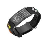 Bracelet SOS pour Enfants avec Numéro de Téléphone - Bracelet en Silicone Étanche Anti-Perte avec Nom pour Enfants, Bracelet d'Identification Médicale Personnalisé pour Filles et Garçons, 12,7 cm