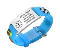 Bracelet SOS pour Enfants avec Numéro de Téléphone - Bracelet en Silicone Imperméable Anti-Perte avec Nom pour Enfants, Bracelet d'Identification Médicale Personnalisé pour Filles et Garçons, 12,7 cm