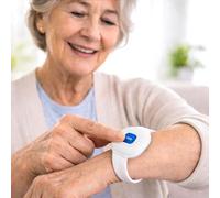 Bracelet SOS pour personnes âgées, enfants et femmes enceintes, alarme personnelle, bouton d'appel d'urgence bleu, connecté au téléphone, compatible avec l'application Tuya et Smart Life. (Blanc)